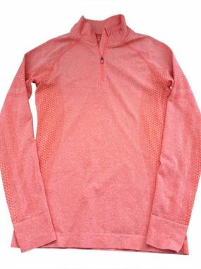 FIGS Seamless 1/4 Zip Long sleeve Underscrub Peachy Orange Size XS